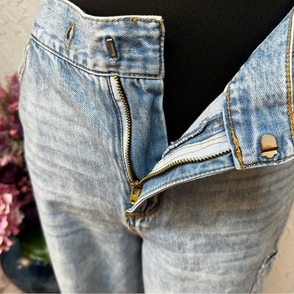 Kensie- Light Blue Drawstring Cargo Jeans (6/28) - Picture 6 of 14